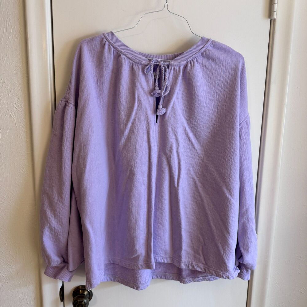 Womens L Aerie Easy Street Pullover Oversized Sweatshirt Purple/Lilac EUC